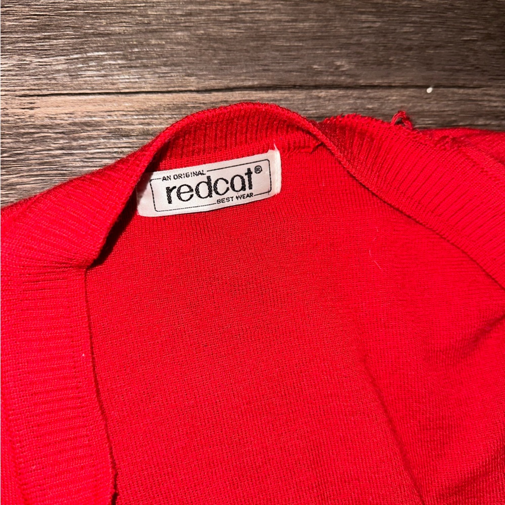 Redcat Red Cardigan Gold Button size L - Picture 9 of 11